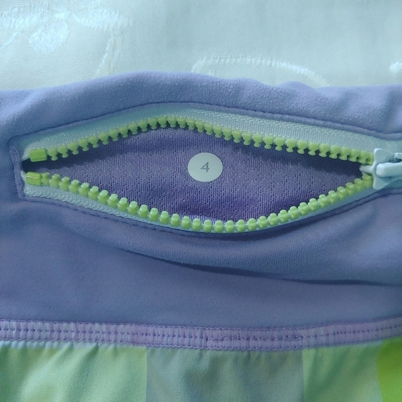 LULULEMON Speed Short - Euc - Size 4 - Foxy Plaid Lavender Lime - Picture 5 of 9
